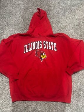 Illinois State Red Hoodie with Cardinal Logo